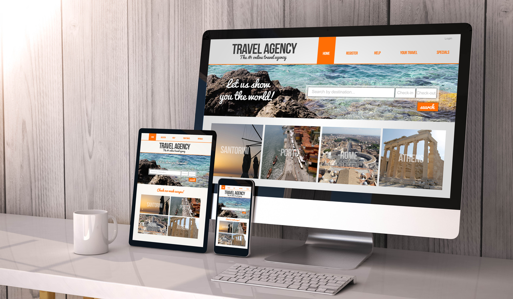 On the internet Travel Agencies travel agency logo mockup