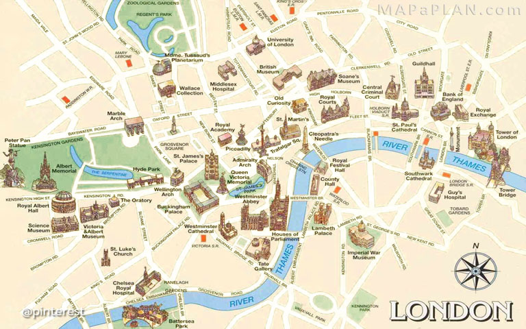 London Tourist Attractions Map